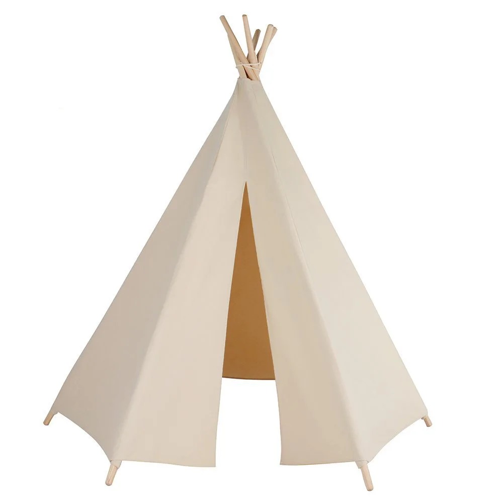 Детская игровая палатка с 6 полюсными бежевыми прорезями хлопковый холст детский