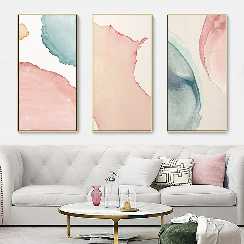 Скандинавский розовый граффити минималистичный художественный холст постер