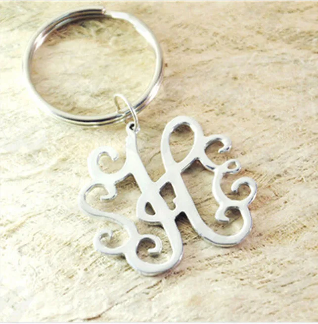 Senfai Заказные начальные буквы монограмма брелки Персонализированные имена