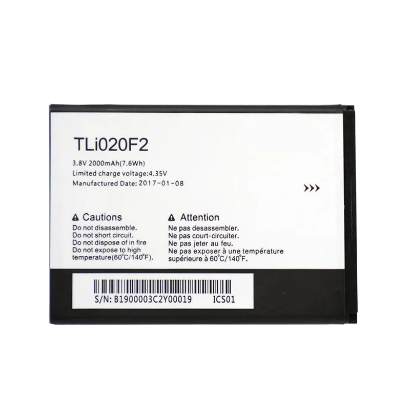 Оригинальная Высококачественная батарея для телефона TLi020F2 Alcatel One Touch Fierce 2 7040N 7040T