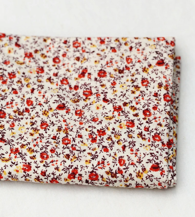 7pieces/lot Orange mixed design flower pattern 25cmx25cm cotton fabric patchwork bundle fabrics cloth sewing DIY | Дом и сад