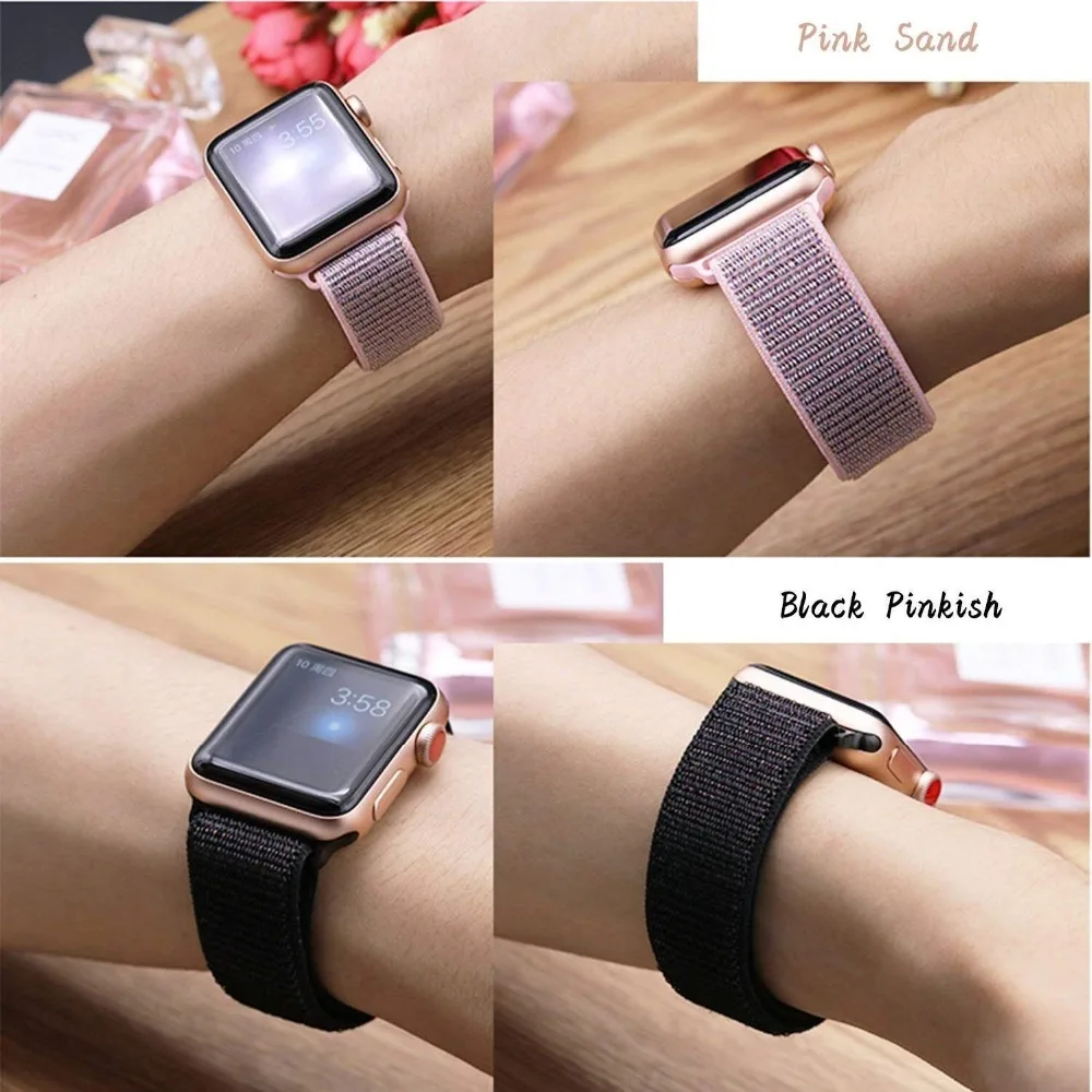 Спортивная петля ремешок для Apple Watch band 42 мм 38 iWatch 4 44 40 нейлоновый браслет watch 3 2 1