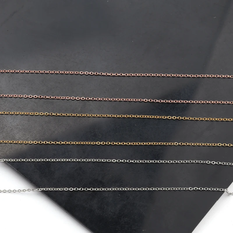 Xuben Extra fine wide 1 мм длинный 50 см из нержавеющей стали крученый цепи с титановой стали овальной цепи ожерелье ювелирные изделия