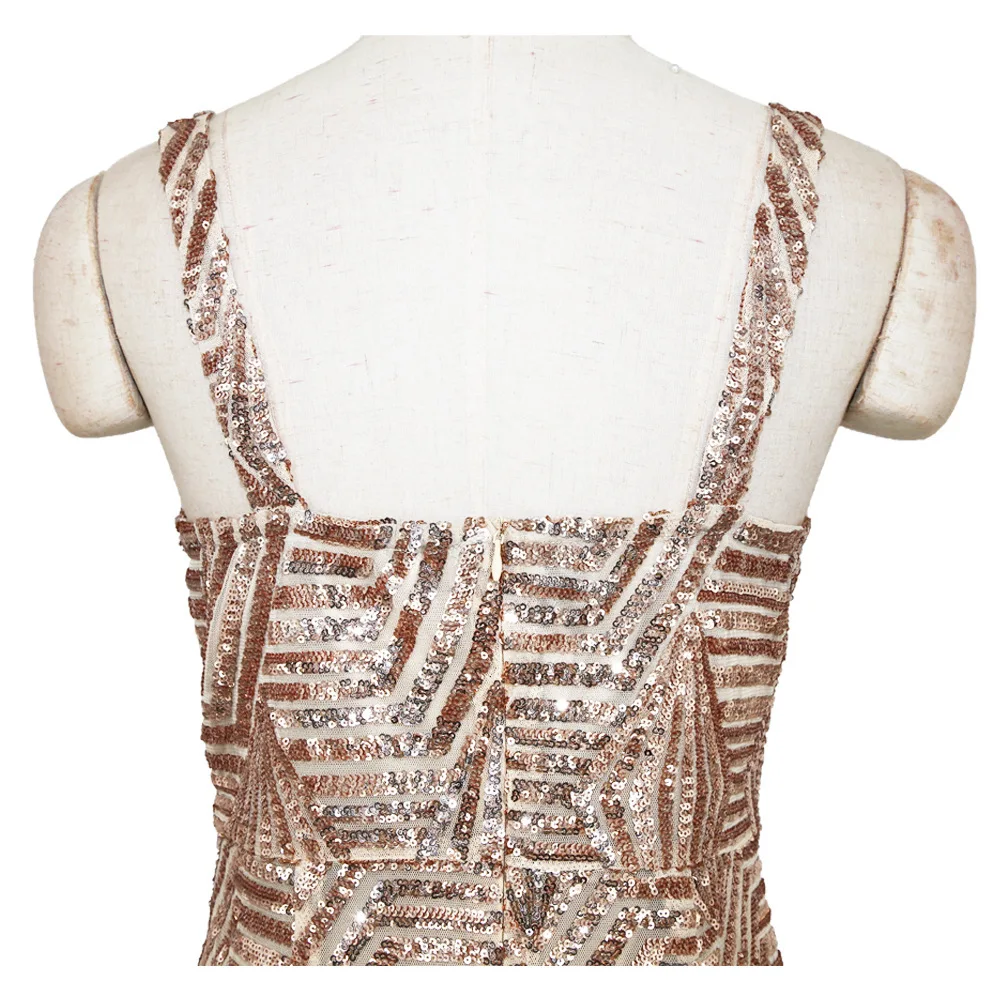 Женское Бандажное платье сексуальное с открытой спиной и блестками для ночного