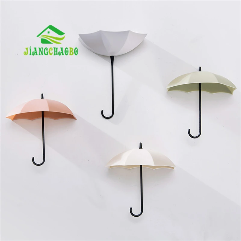 JiangChaoBo 3 шт./партия, милый зонт, небольшой крючок, без гвоздей, дверной держатель для ключей, кухня, ванная комната, декоративный клей, крюк
