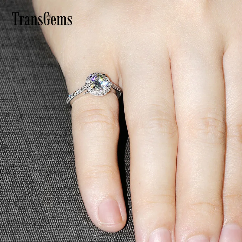 Женское Обручальное кольцо с муассанитом белое золото 585 мм 6 5 к|ring brilliant|ring ringring