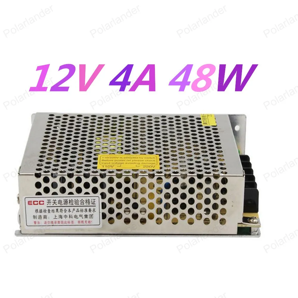 

12V 4A 48W Switching power supply Driver For LED Light Strip Display AC100-240V Factory Supplier free shipping