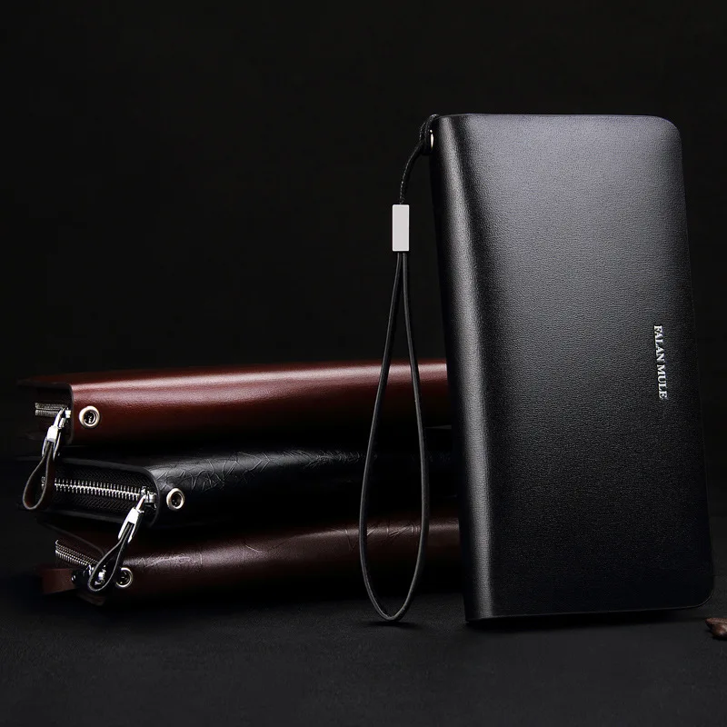 FALAN МULE Деловые кошельки мужские мужской клатч Длинный Кошелек Корова Кожа
