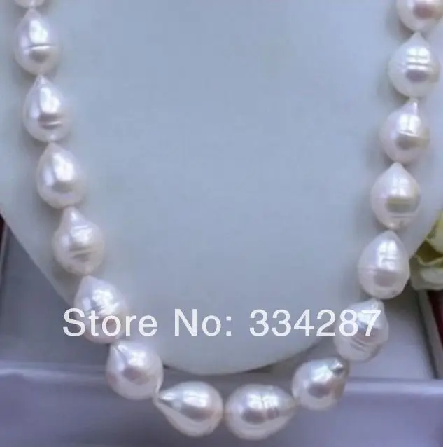 

2014 new Beautiful AAA 13-15MM REAL WHITE PEARL NECKLACE 18 inches