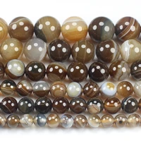 natural brown coffe stripe agates 4 16mm round beads 15inch wholesale for diy jewellery free shipping