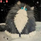 5D DIY алмазная живопись полный Круговой Алмазная вышивка в виде милого котика, вышитая бисером Стразы мозаичная декоративная картина подарок