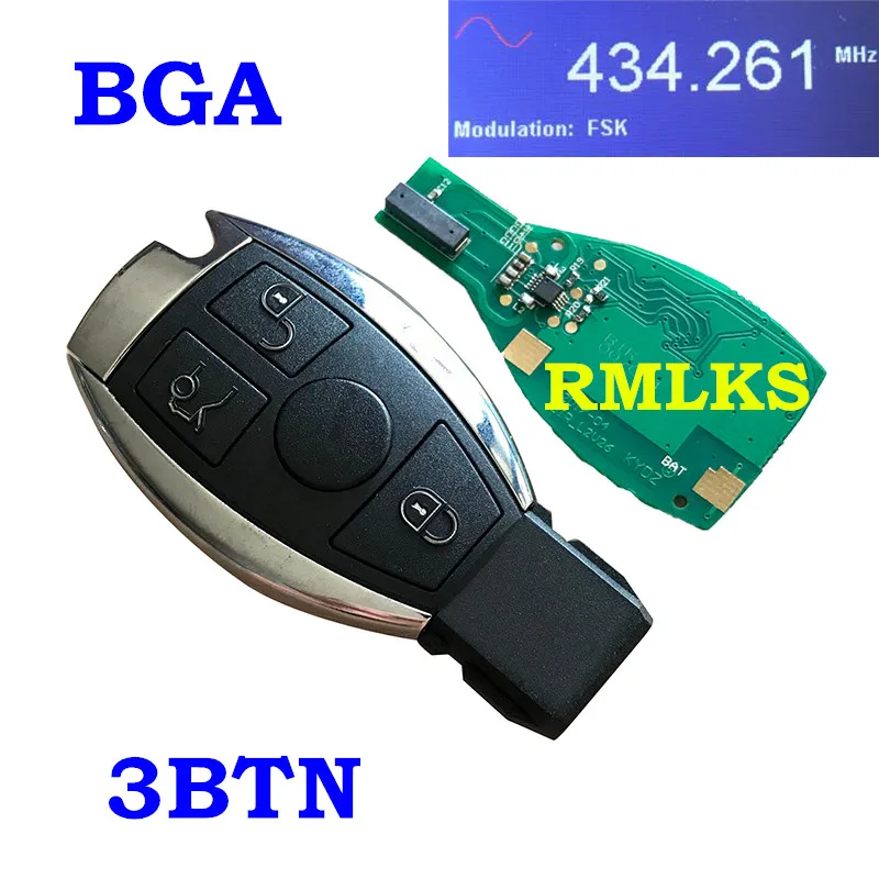 RMLKS смарт-ключ 315 МГц 433 МГц подходит для Mercedes Benz 2 3 4 кнопки автоматического дистанционного ключа поддержка NEC BGA 2000+ с PCB Uncut Blade