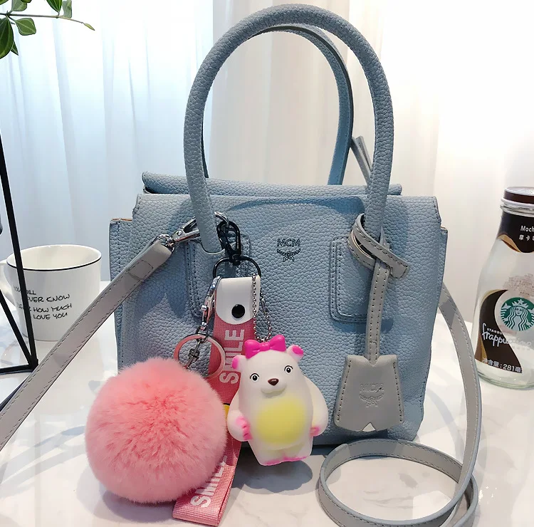 Fashion Bear Handmade Woven Rope Pendant Pom Key Chain Handbag Creative Cute Cartoon Doll Keychain Ladies Car | Украшения и