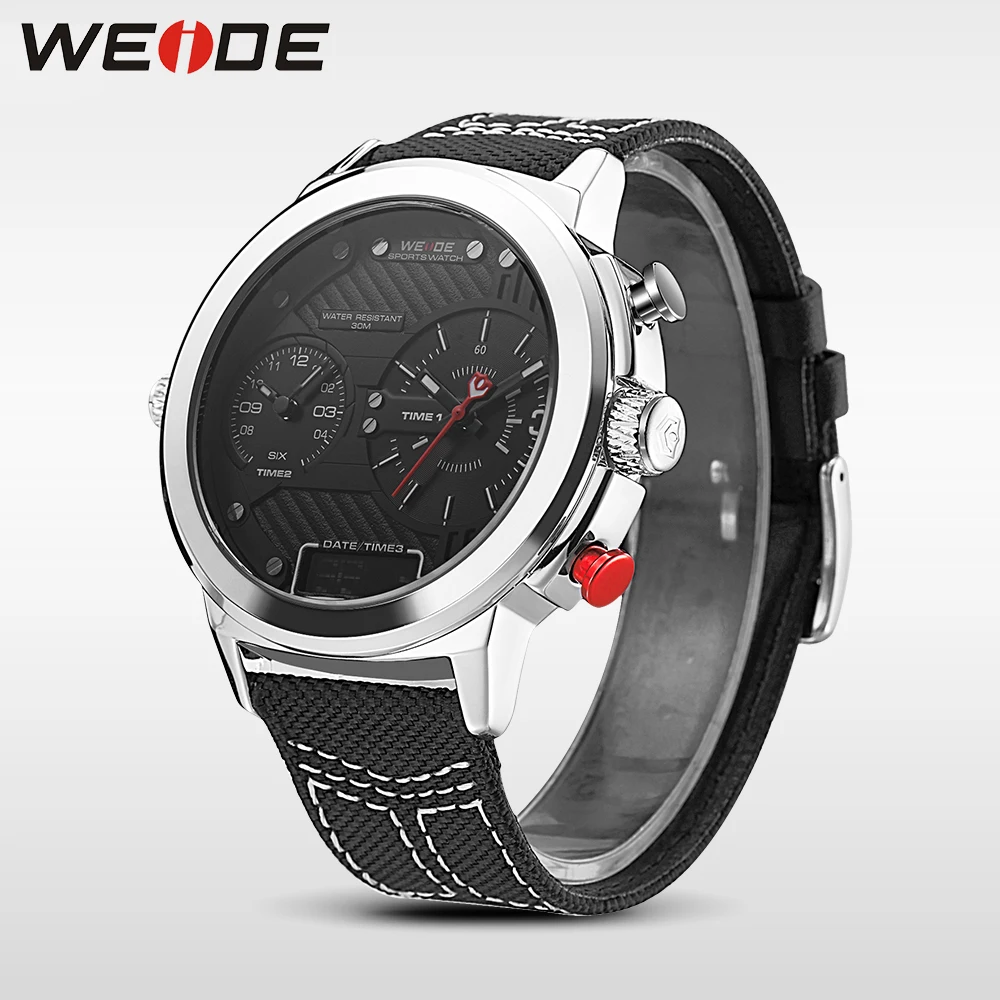 WEIDE Подлинная Топ Спорт люксовый бренд Мужские часы светодиодный цифровой черный