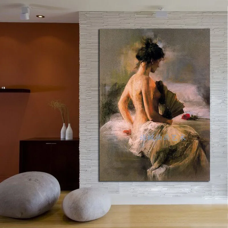 

Pure Hand-painted portrait oil painting on canvas half-naked women deccorative wall pictures home decor gift
