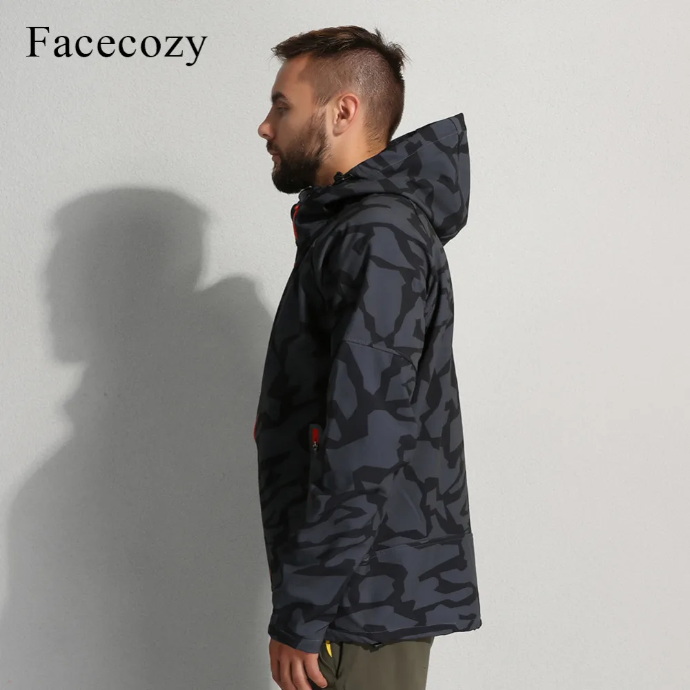 Facecozy, Мужская осенняя куртка для походов, мужская куртка на молнии спереди, флисовая куртка для кемпинга, дышащая куртка с капюшоном, термокуртка для рыбалки