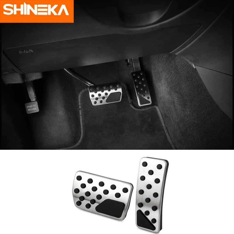 Внутренняя педаль SHINEKA для Jeep Grand Cherokee 2011-2016, из нержавеющей стали, нескользящая подставка для ног, тормозные педали для Grand Cherokee - изображение