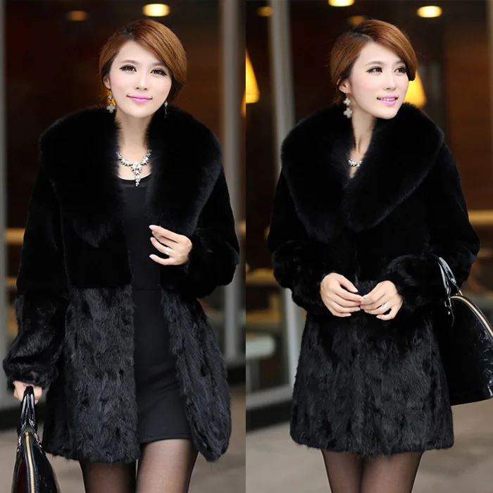 New clearance specials mink plush faux fur jackets ladies long fight bi-fold wallets | Женская одежда