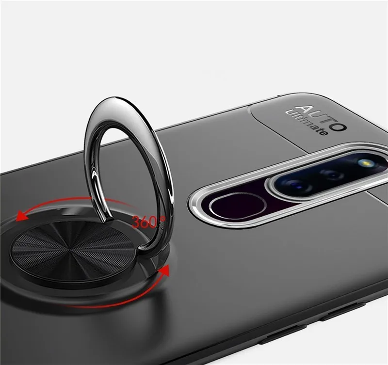Чехол для OPPO F11 Pro Ударопрочный Мягкий чехол Oppo Reno 10x Zoom магнитный держатель кольца