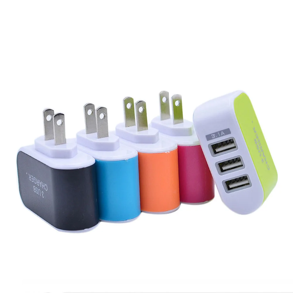 Сетевое зарядное устройство с 3 USB-портами и вилкой Стандарта США/ЕС | Электроника