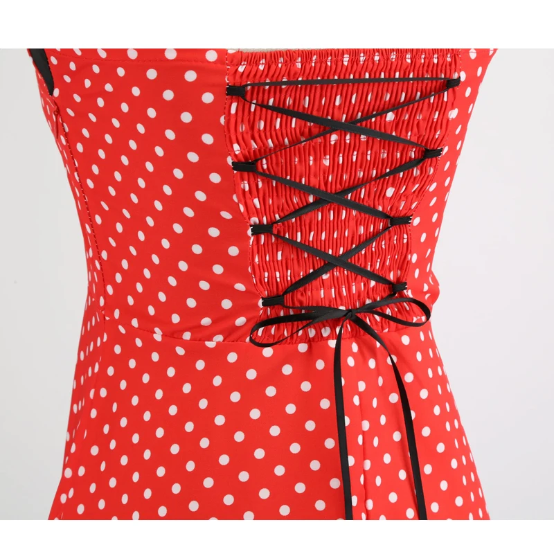 Toppick 2018 Sexy Halter Christmas Dress Women Polka Dot Bandage Party Robe Femme Vestidos Dresses Plus Size | Женская одежда