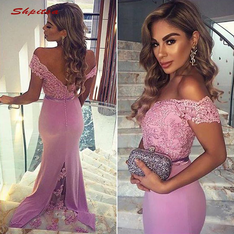 

Сексуальные длинные кружевные вечерние платья с юбкой-годе, Сексуальные вечерние платья с открытыми плечами и блестками, женское официальн...