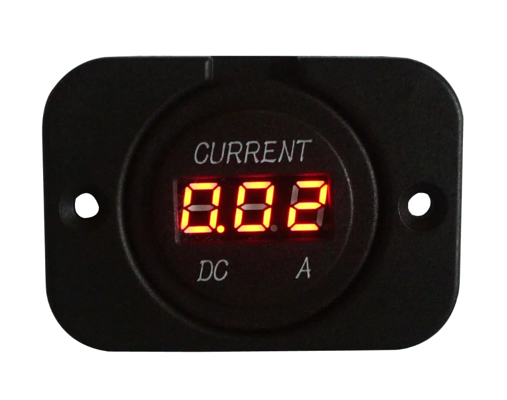 12V ~ 24V красный цифровой измеритель тока монитор Амперметр задняя панель розетка