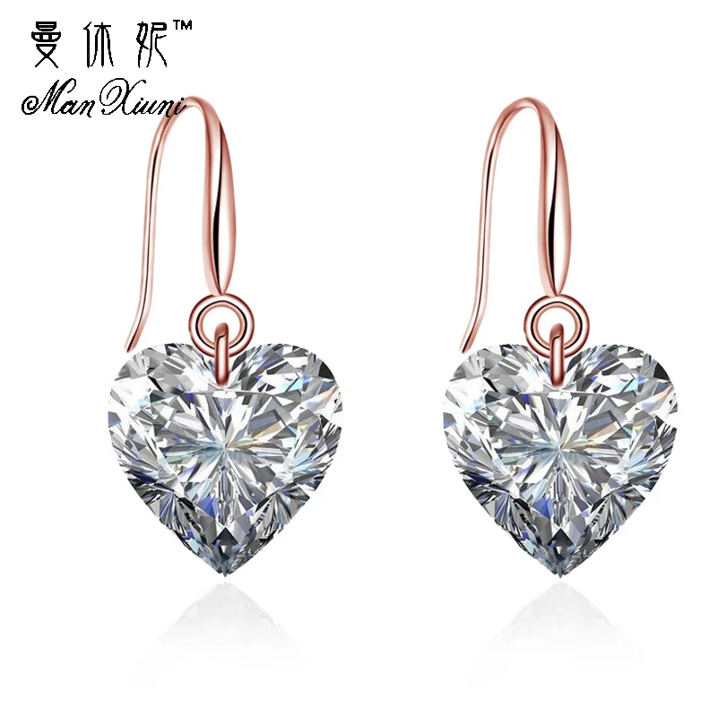 Manxiuni модные женские туфли Jewelry Висячие серьги Большой кубический цирконий