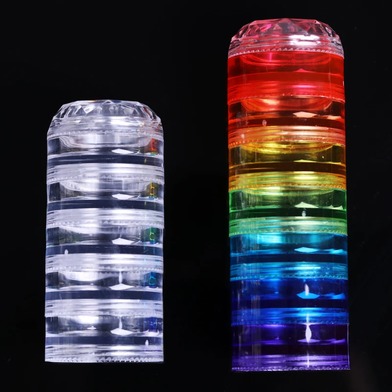 12 ячеек пустая круглая коробка для хранения прозрачная цветная пластиковая