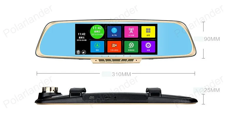 Новейшая 7 дюймов Full 1080PCar зеркало заднего вида DVR Автомобильная камера парковки