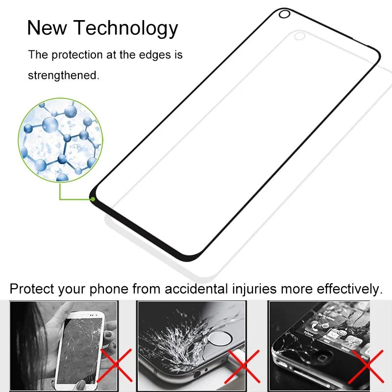 HereCase 2 шт Полное покрытие закаленное стекло для huawei View 20 honor V20 Защита экрана на