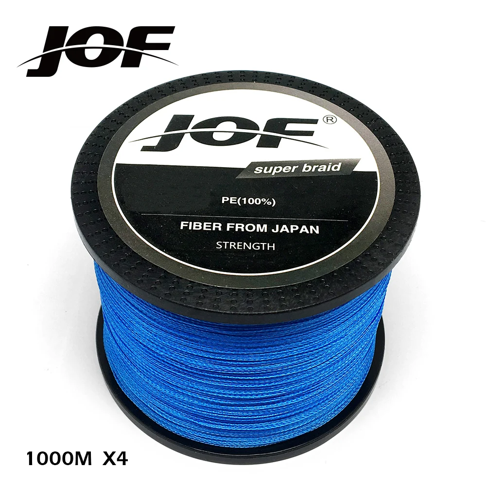 JOF 4 нити 100 м 150 300 500 1000 PE синяя плетеная леска для морской рыбалки ловля морского