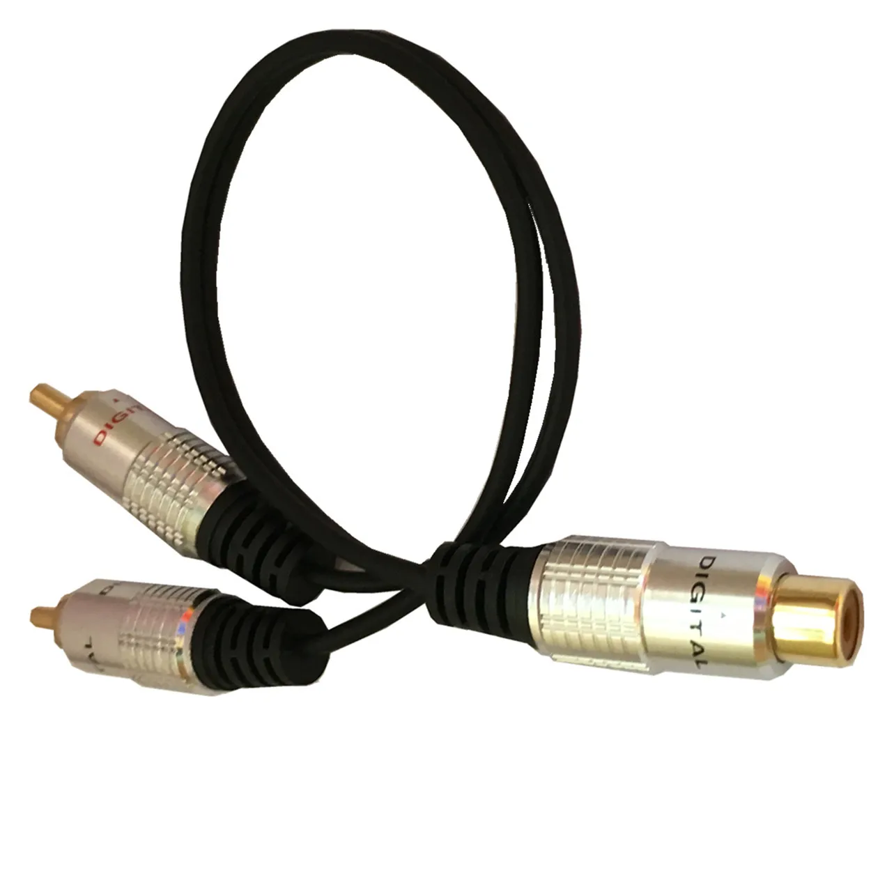 Алюминий чехол с позолотой 1RCA женский 2RCA мужской аудио видео лотоса линия