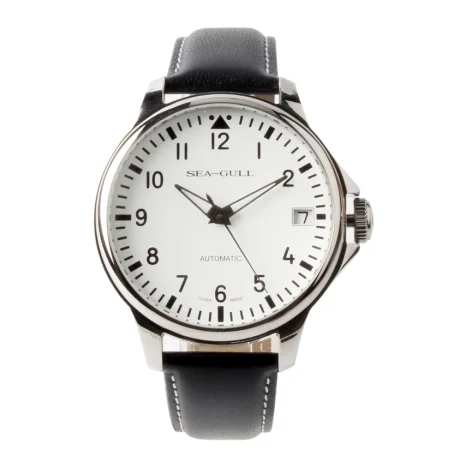 White Dial Чайка 44 мм циферблат автоматический китайский большой пилот Часы Commander арабские цифры с датой море-Чайка D819.552 - Цвет: White Dial