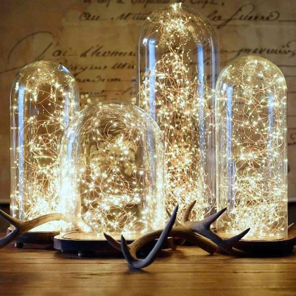 

10m LED Garland Twinkle String Lights Silver Copper Wire Fairy Christmas Xmas Wedding Party Decorative Light 12V DC Cable HL