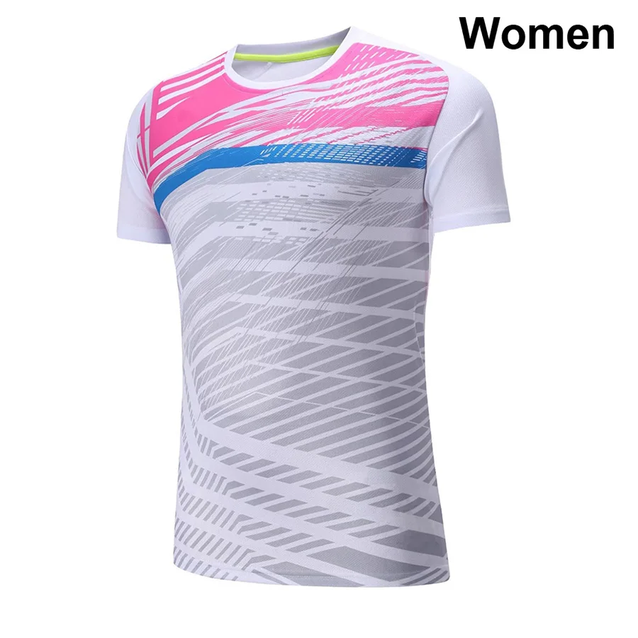 Woman 1 shirt Новые спортивные футболки для бадминтона для мужчин/женщин, теннисная рубашка, спортивные рубашки для бега, рубашка для настольного тенниса 3087 - Цвет: Woman 1 shirt