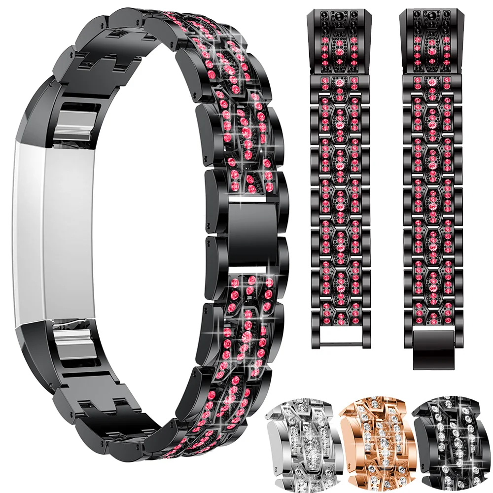 

For Fitbit Alta / Alta HR Activity Tracker Stainless Steel Band Strap Replacement Metal Watch Strap Wristband Rhineston Bracelet