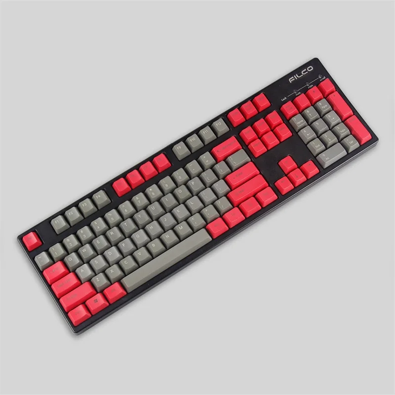 Топ Печатный keycap pbt Материал для механической клавиатуры 104 клавиш красный серый keycaps