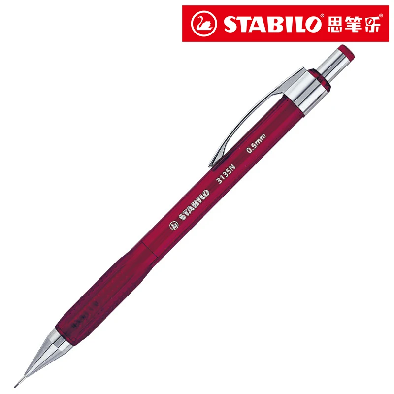 Немецкий механический карандаш Stabilo 3135, автоматический карандаш 0,5 мм/0,7 мм, металлический зажим с верхним ластиком, Детские правильные карандаши для жестов
