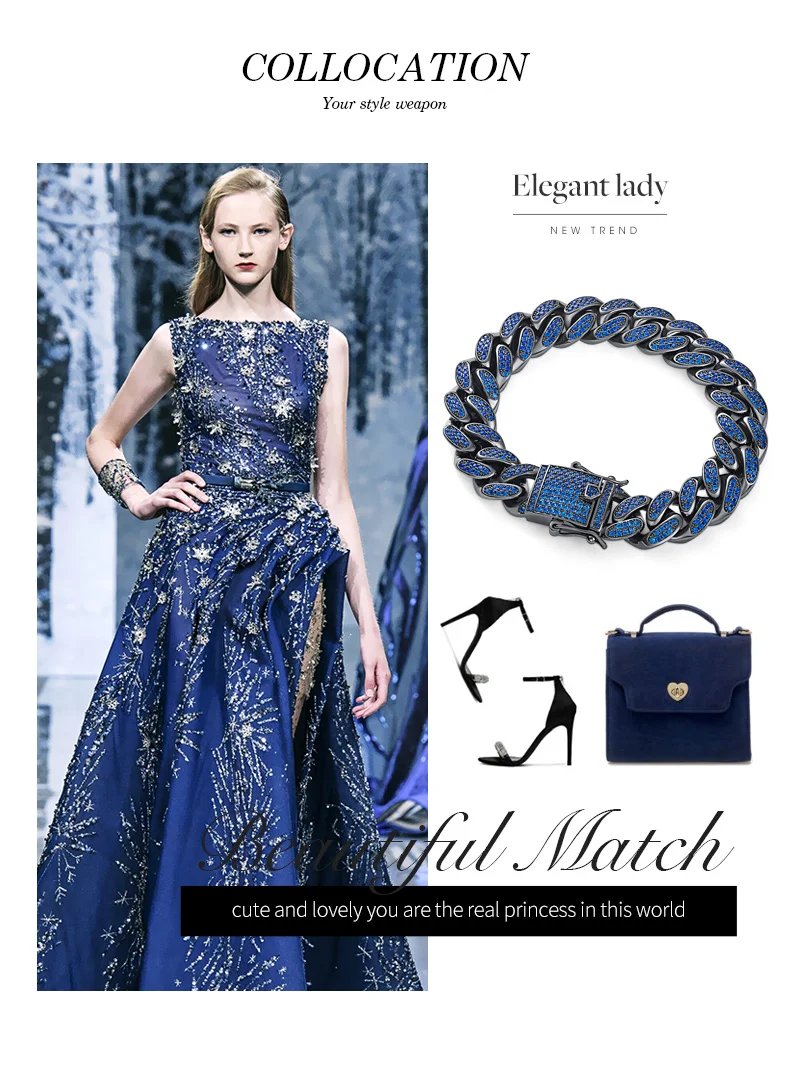 CDE, украшенный кристаллами Swarovski, хип-хоп, циркониевый, Майями, кубинский браслет, хип-хоп ювелирные изделия, браслет-цепочка, ювелирные изделия