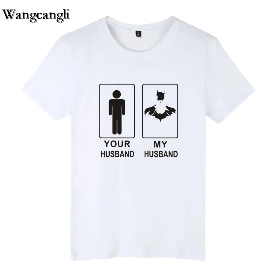 Wangcangli новые летние ваш муж мой забавные Для мужчин Футболки для женщин с короткий
