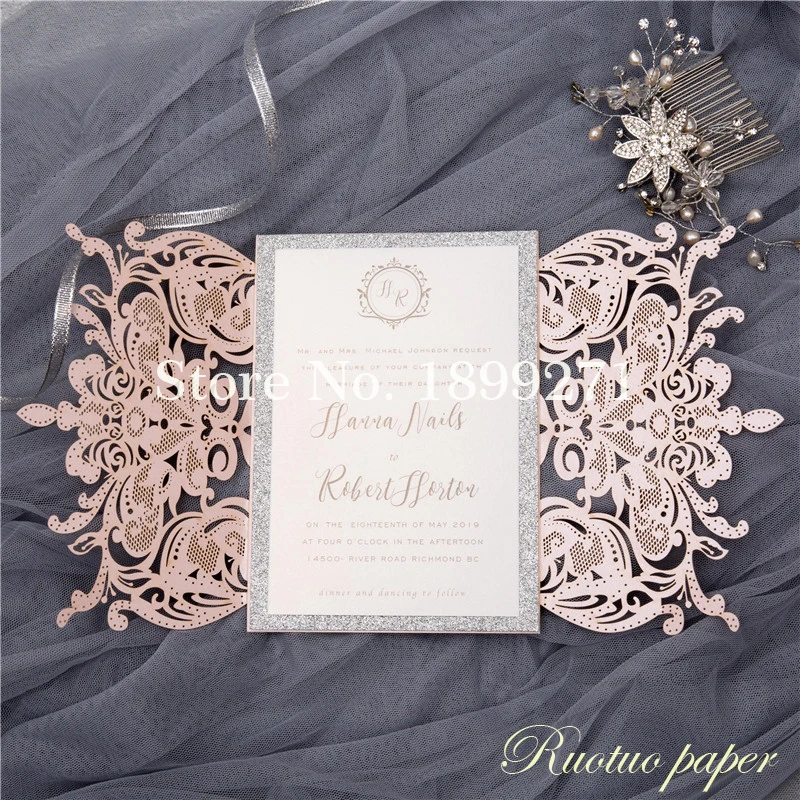 Индивидуальные Пригласительные открытки invitaciones de boda Diecut свадебные