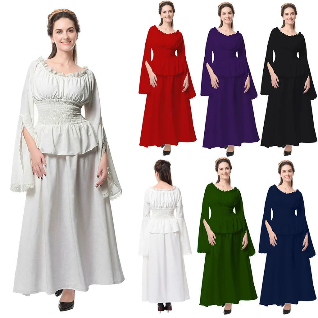 Женское винтажное платье в стиле средневекового Ренессанса Элегантные Вечерние