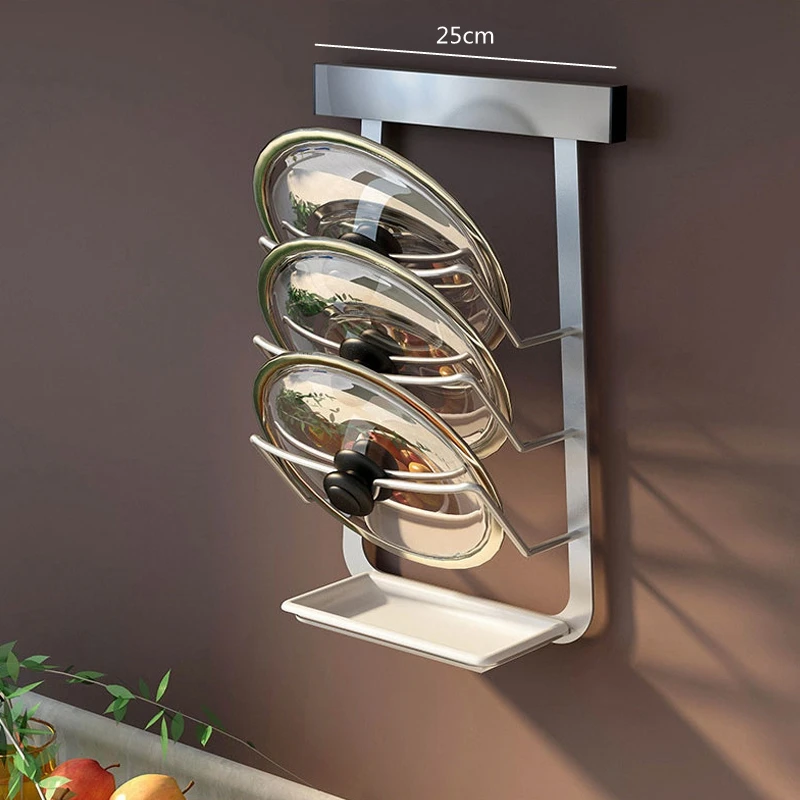 Pot Lid Rack ACTIONCLUB настенный кухонный стеллаж из нержавеющей стали, кухонная полка, сделай сам, крестообразная трубка, кухонный органайзер для хранения, инструменты - Цвет: Pot Lid Rack