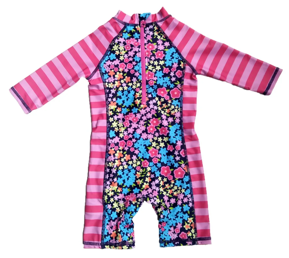 Bonverano (TM) Детский купальник для девочек UPF 50 + защита от солнца S/S цельный костюм с