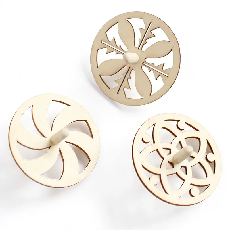 Деревянный гироскоп белого цвета для детей детская игрушка сделай сам из