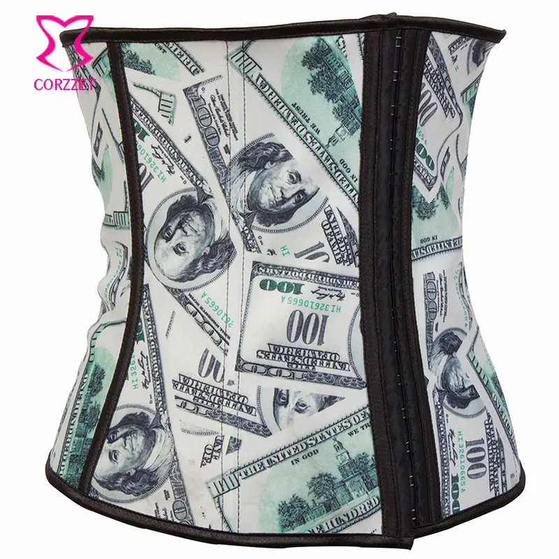 Корсет из латекса с принтом денег и дождя корсет для талии утягивающие корсеты