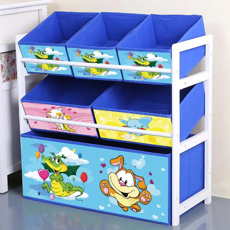 Solid wood toy rack storage rack toy box finishing child toy cabinet home toy storage artifact