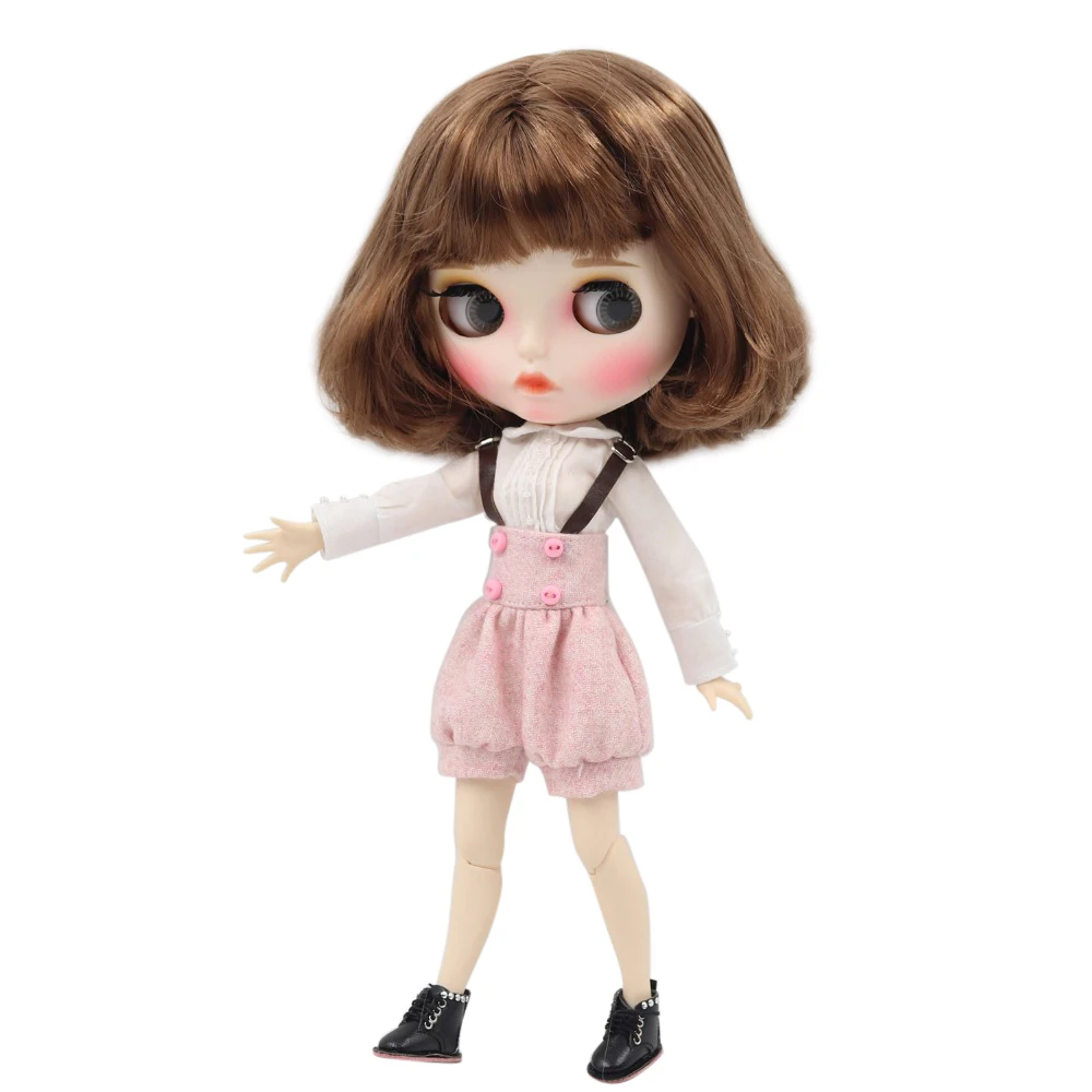 Ледяная кукла DBS Blyth 1/6 bjd игрушка белая кожа совместное тело короткие каштановые