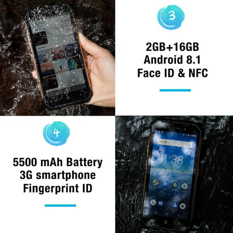 Ulefone Armor X2 водонепроницаемый мобильный телефон 5 &quotAndroid 8 1 четырехъядерный 2G 16G NFC